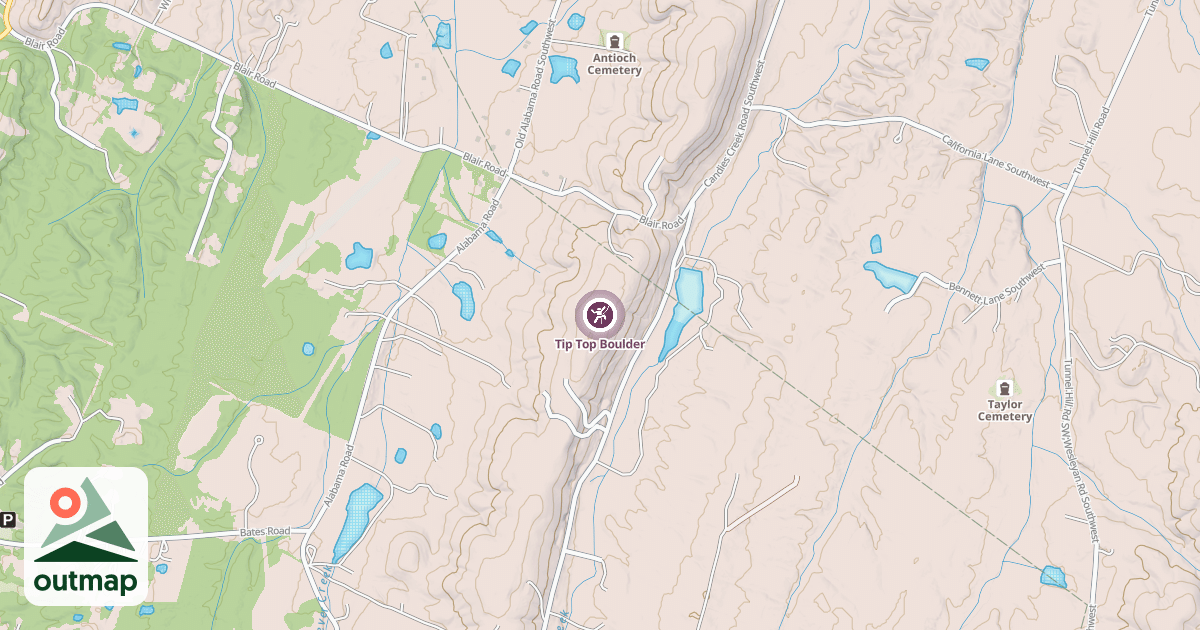 Map of Tip Top Boulder