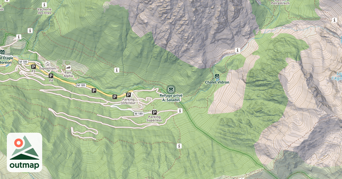 Map of Refuge privé A. Saladin