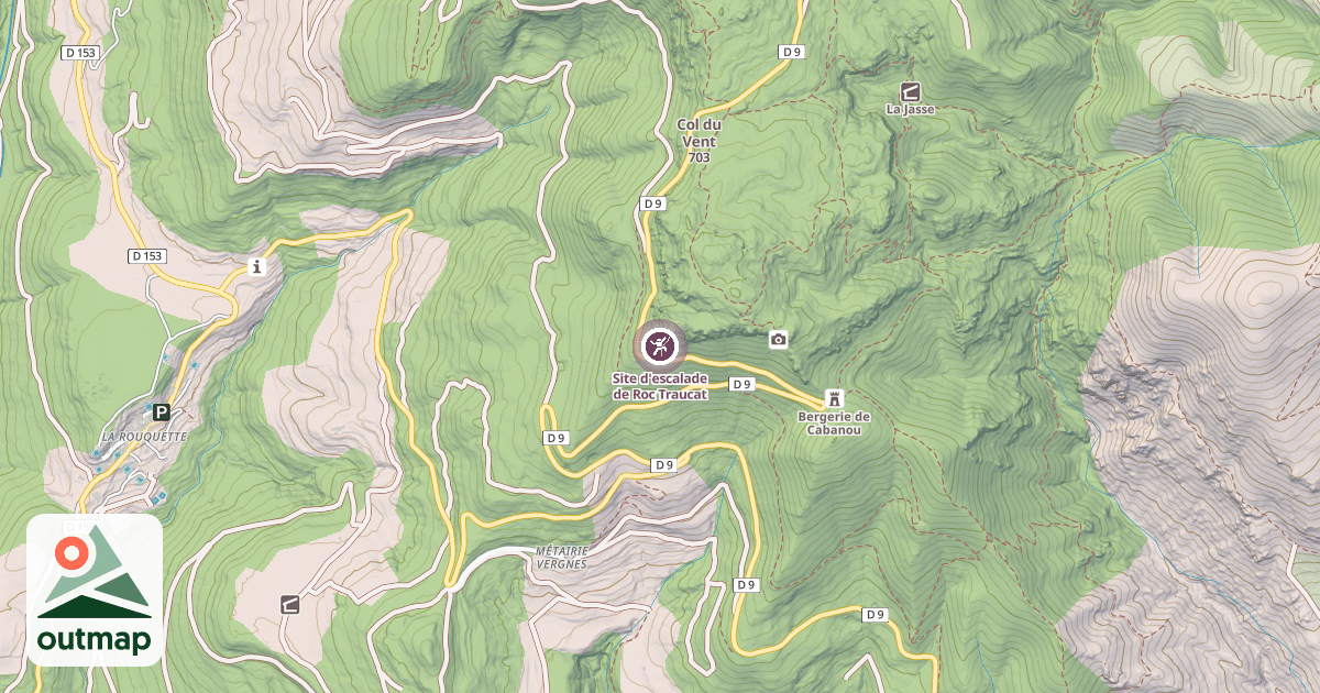 Map of Site d'escalade de Roc Traucat