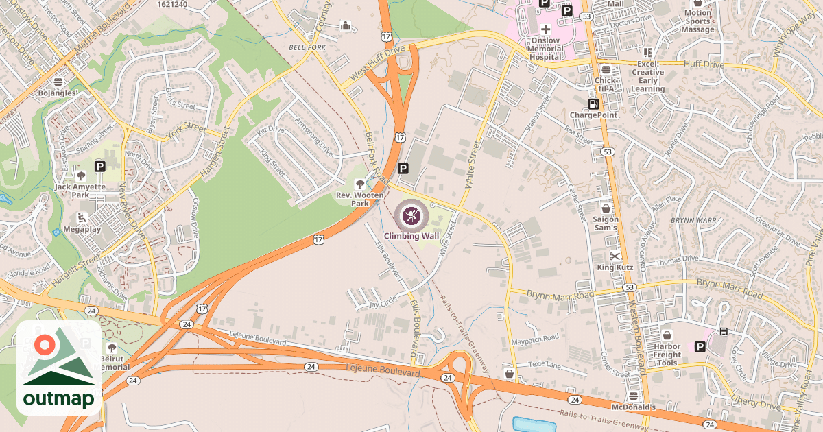 Map of Climbing Wall in Onslow