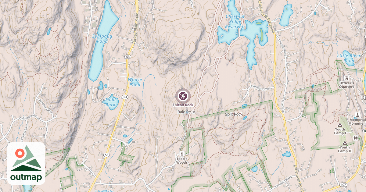 Map of Falcon Rock