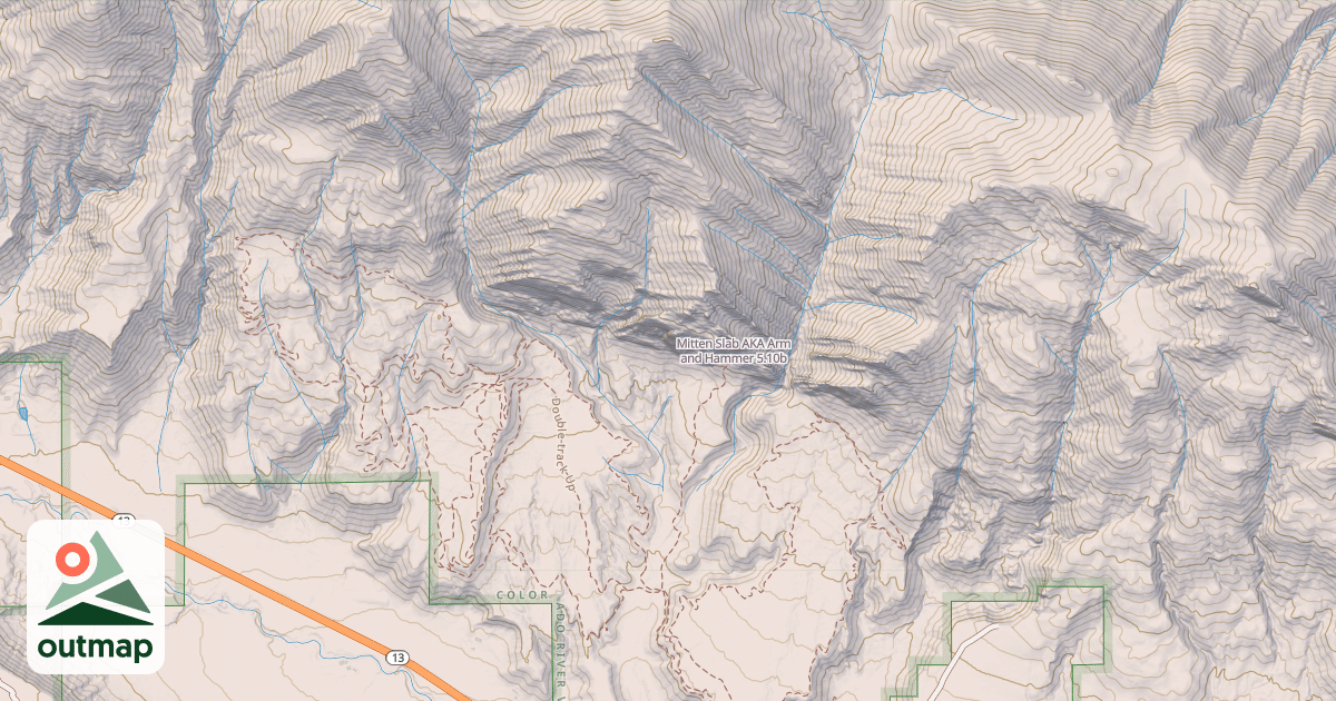 Map of Mitten Slab AKA Arm and Hammer