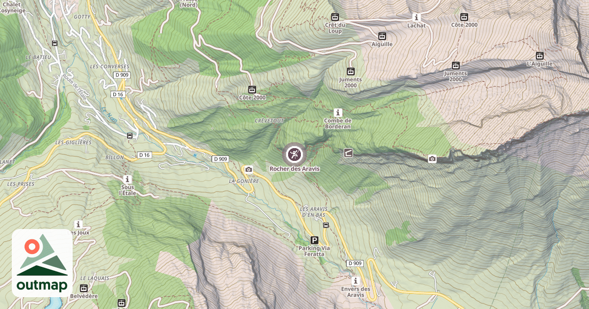 Map of Rocher des Aravis