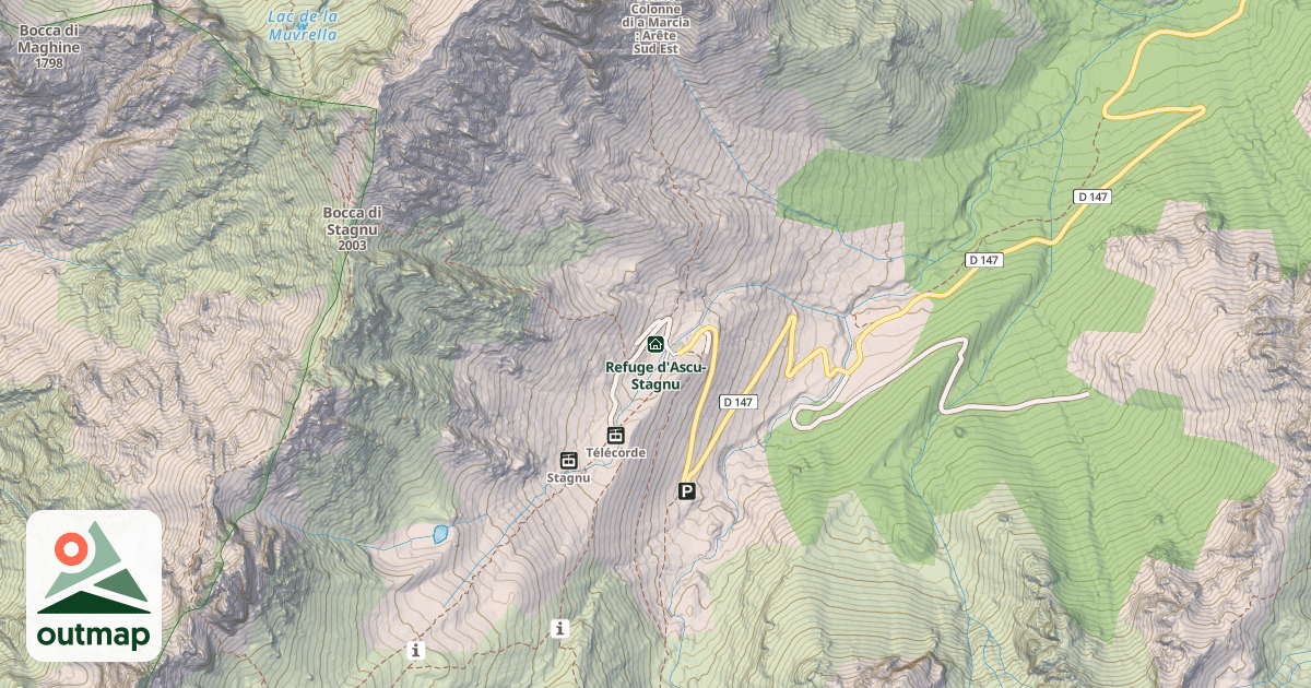 Map of Refuge d'Ascu-Stagnu