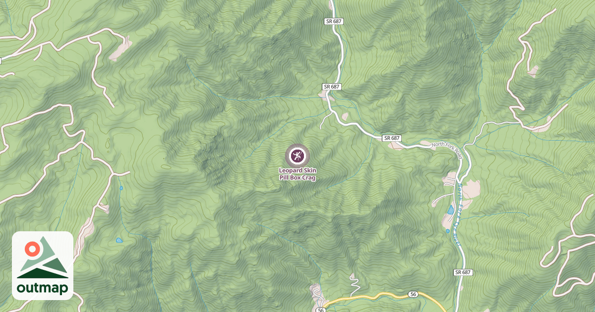 Map of Leopard Skin Pill Box Crag