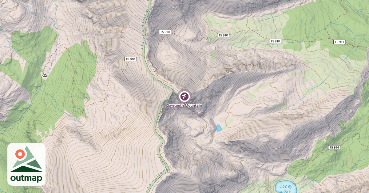 Map of Sawtooth Mountain