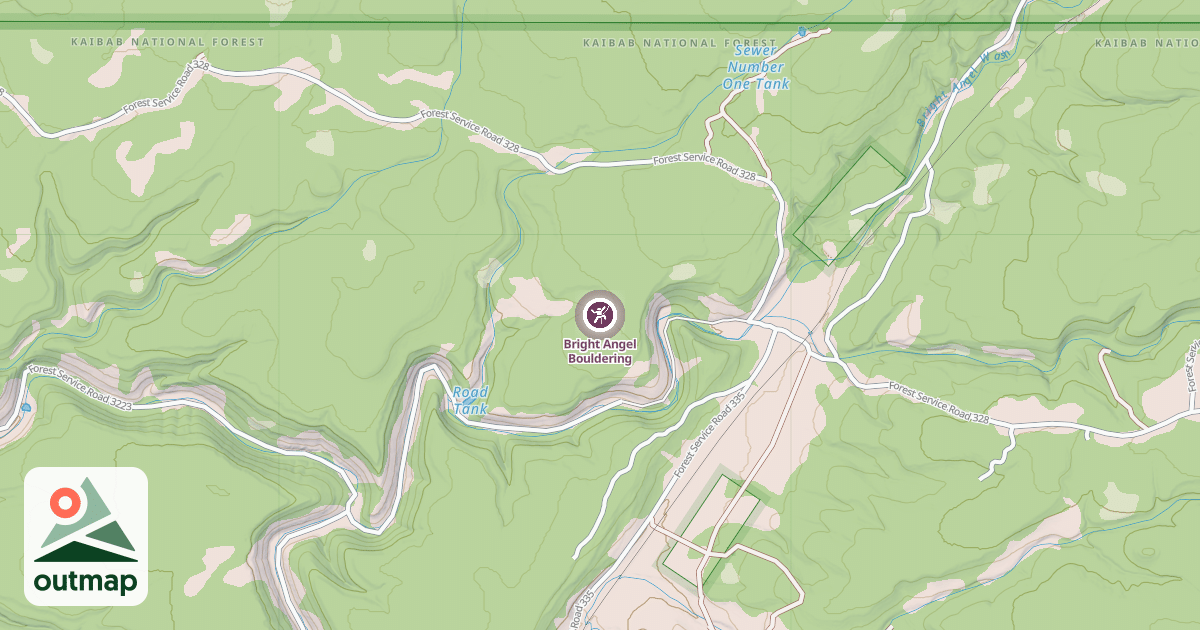 Map of Bright Angel Bouldering