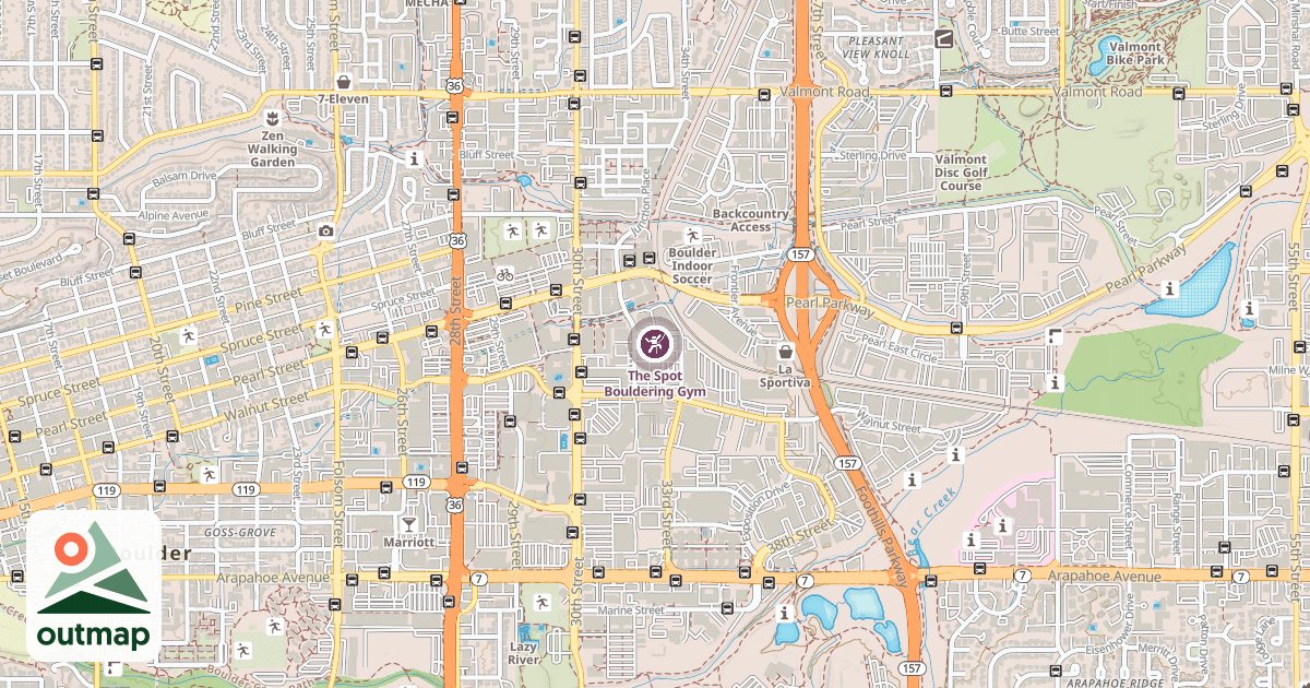 Map of The Spot Bouldering Gym