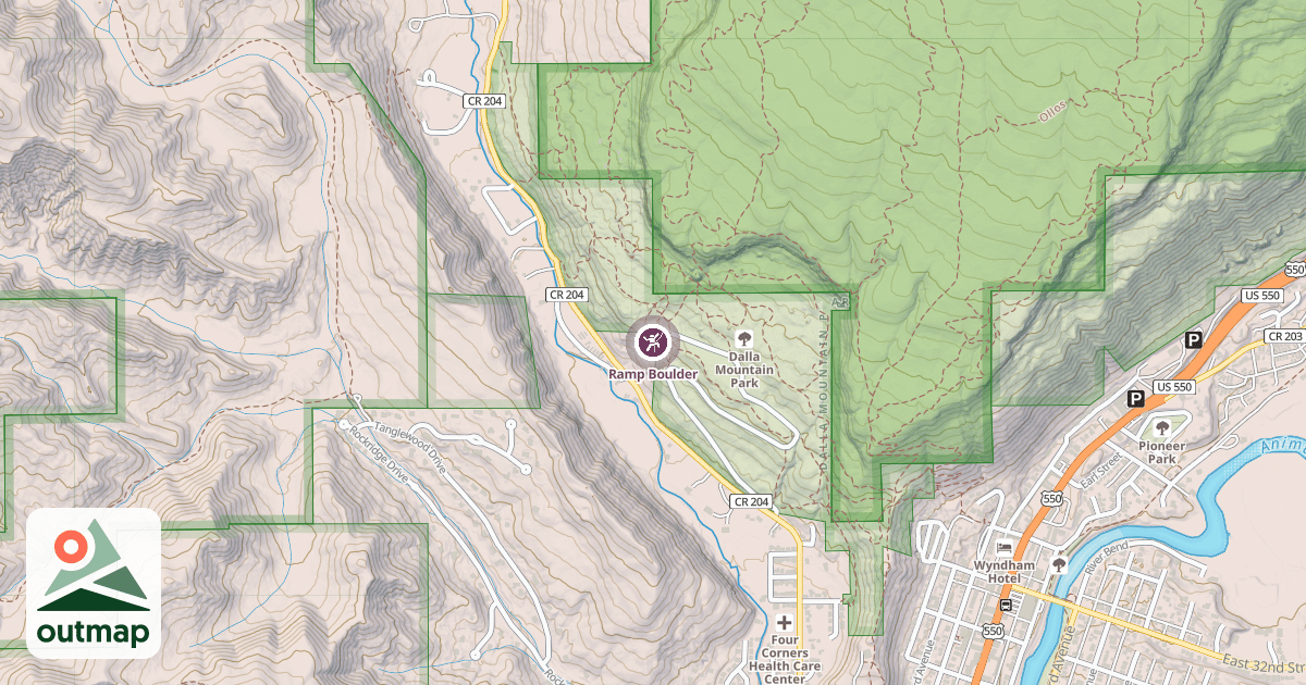 Map of Ramp Boulder
