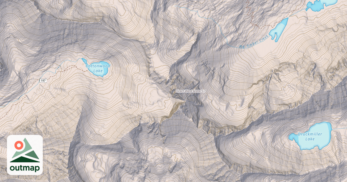 Map of Direct West Arete