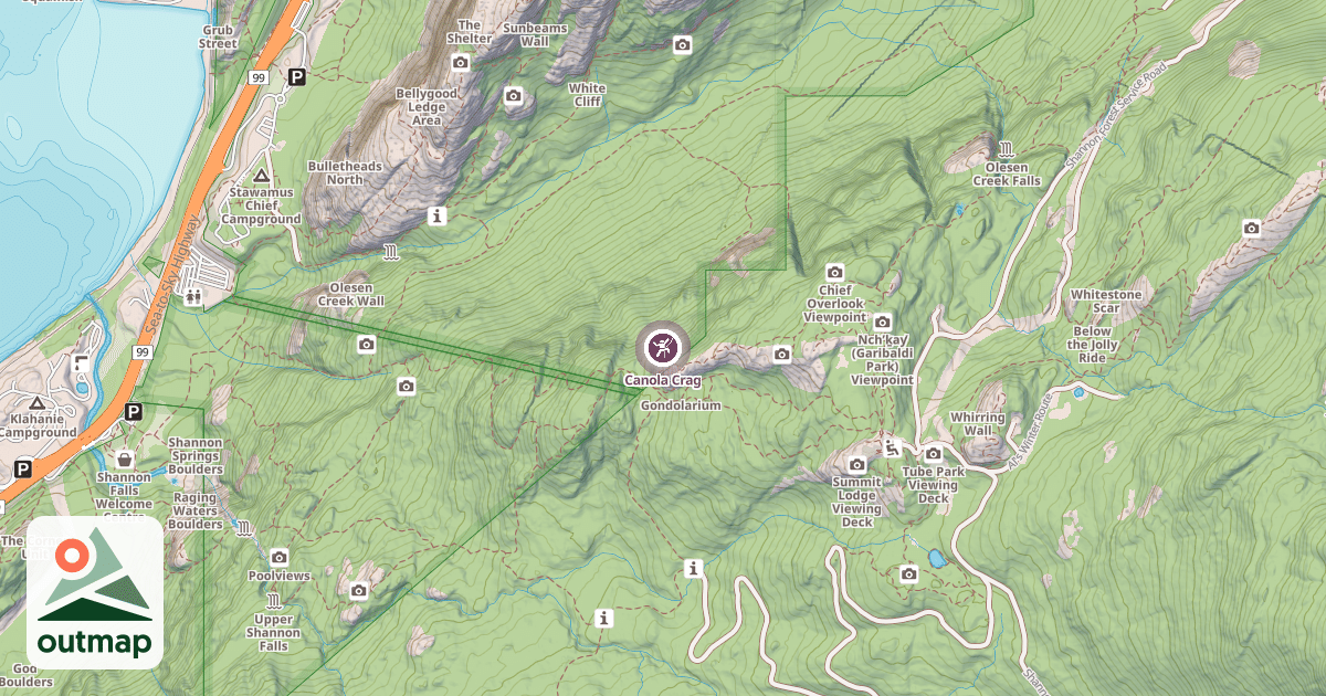 Map of Canola Crag