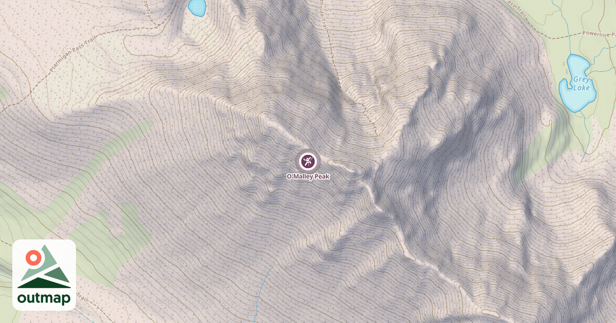 Map of O'Malley Peak