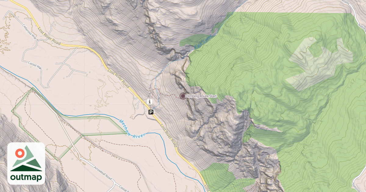 Map of Climbing Route Start