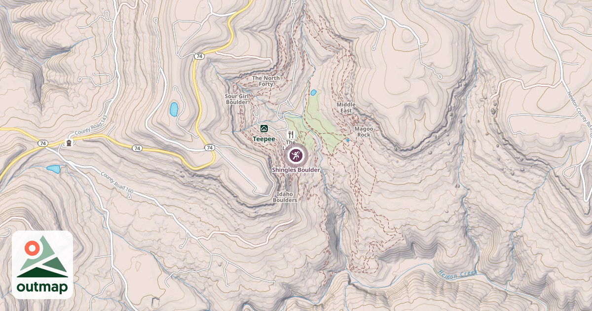 Map of Shingles Boulder