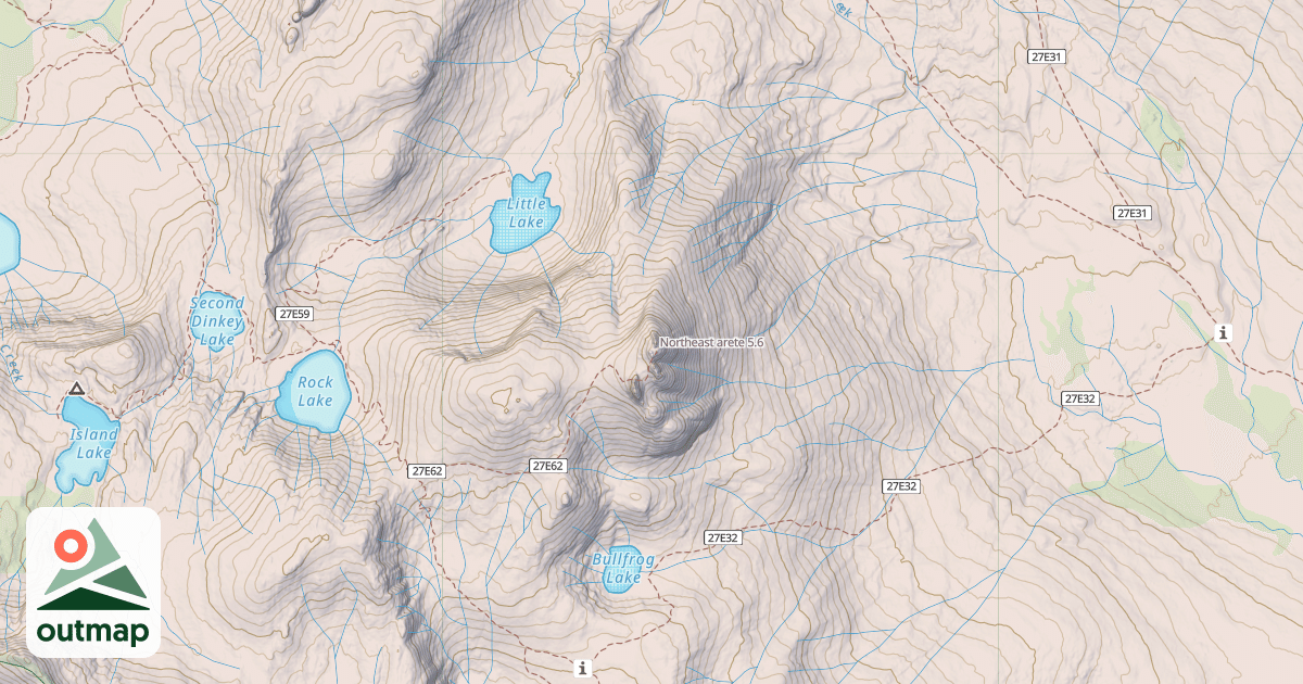 Map of Northeast arete