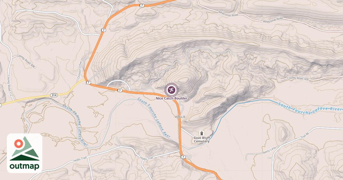 Map of Nice Catch Boulder