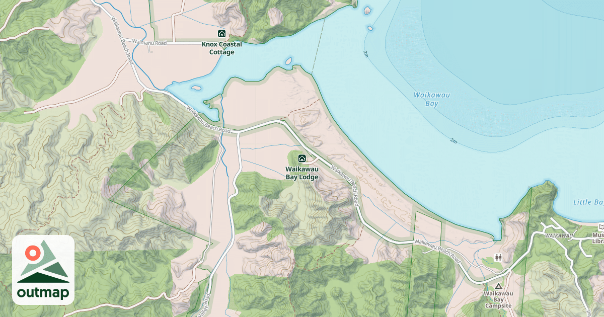 Map of Waikawau Bay Lodge