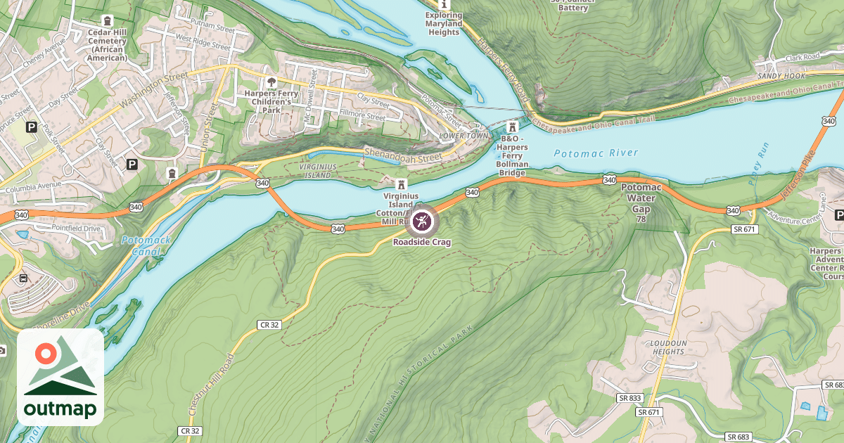 Map of Roadside Crag