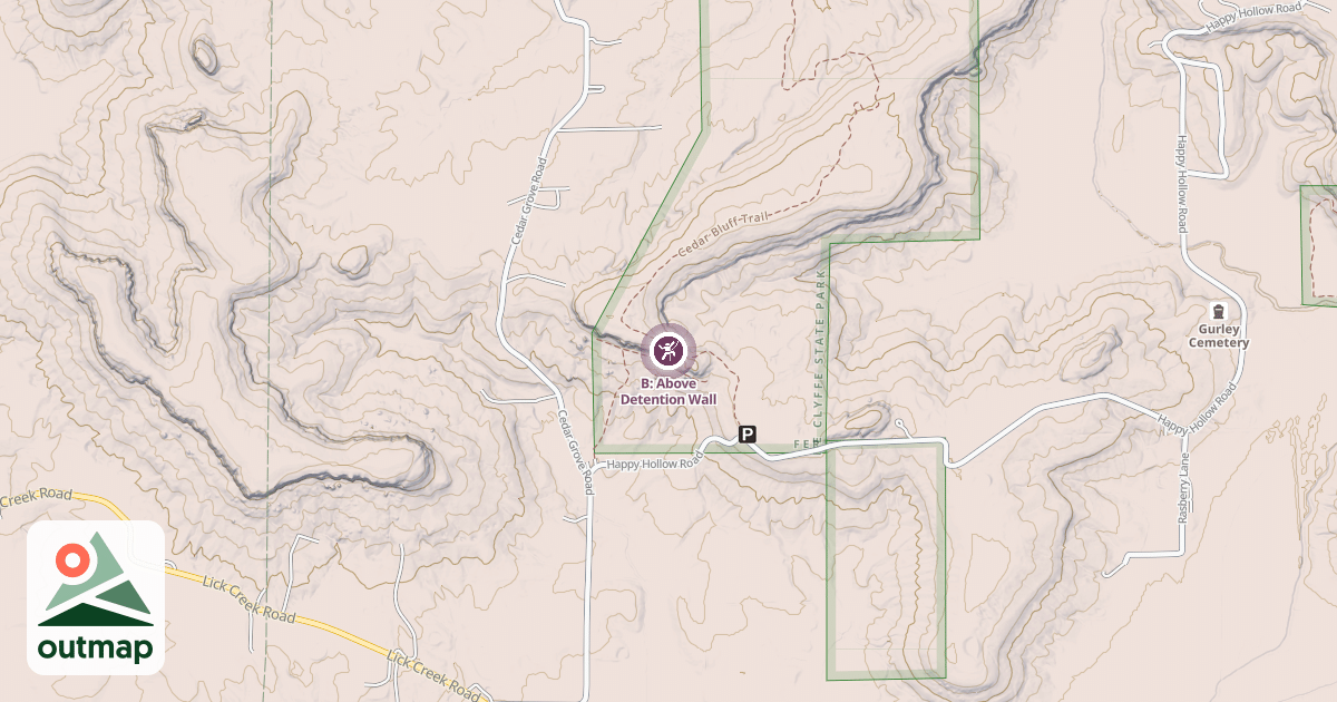 Map of B: Above Detention Wall