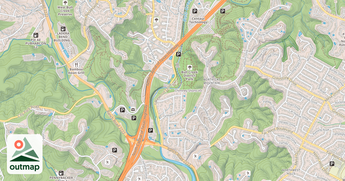Map of Chimney Shorts