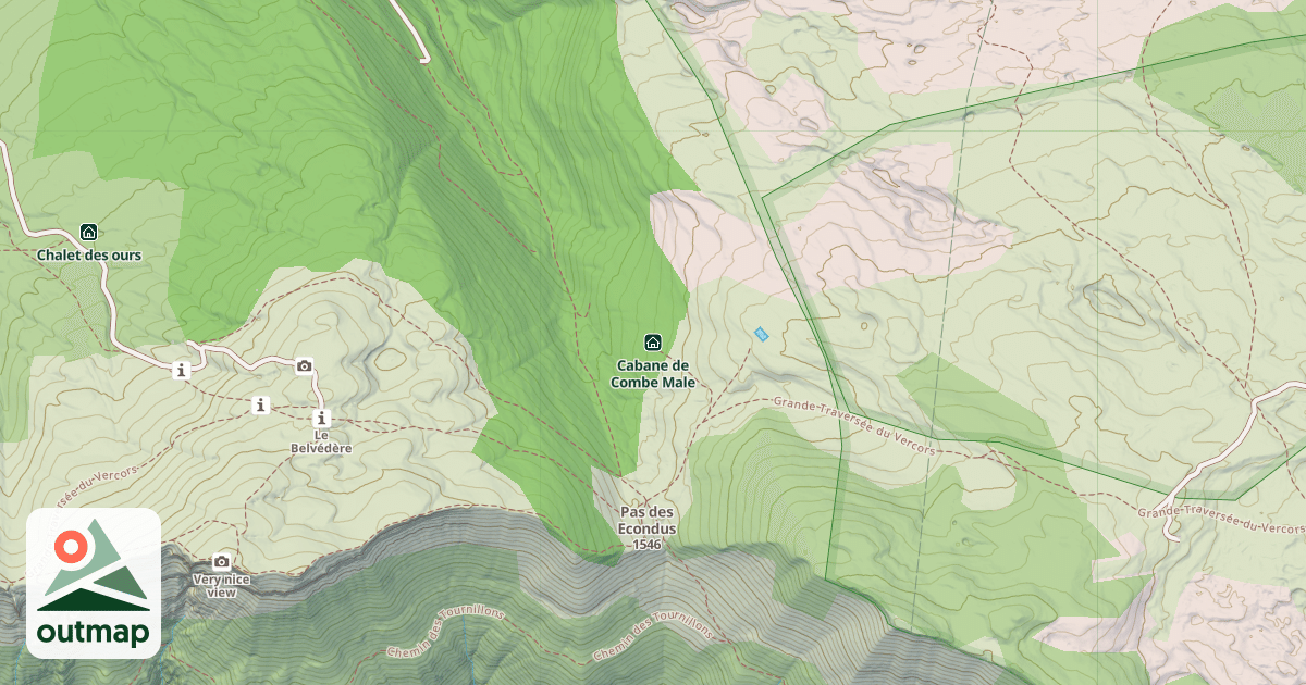 Map of Cabane de Combe Male