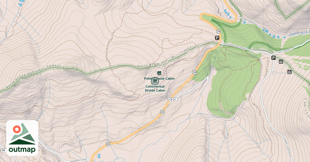 Map of Continental Divide Cabin