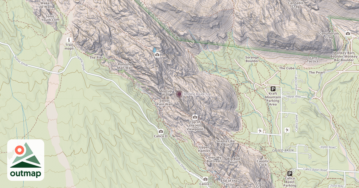 Map of Climbing Route Top