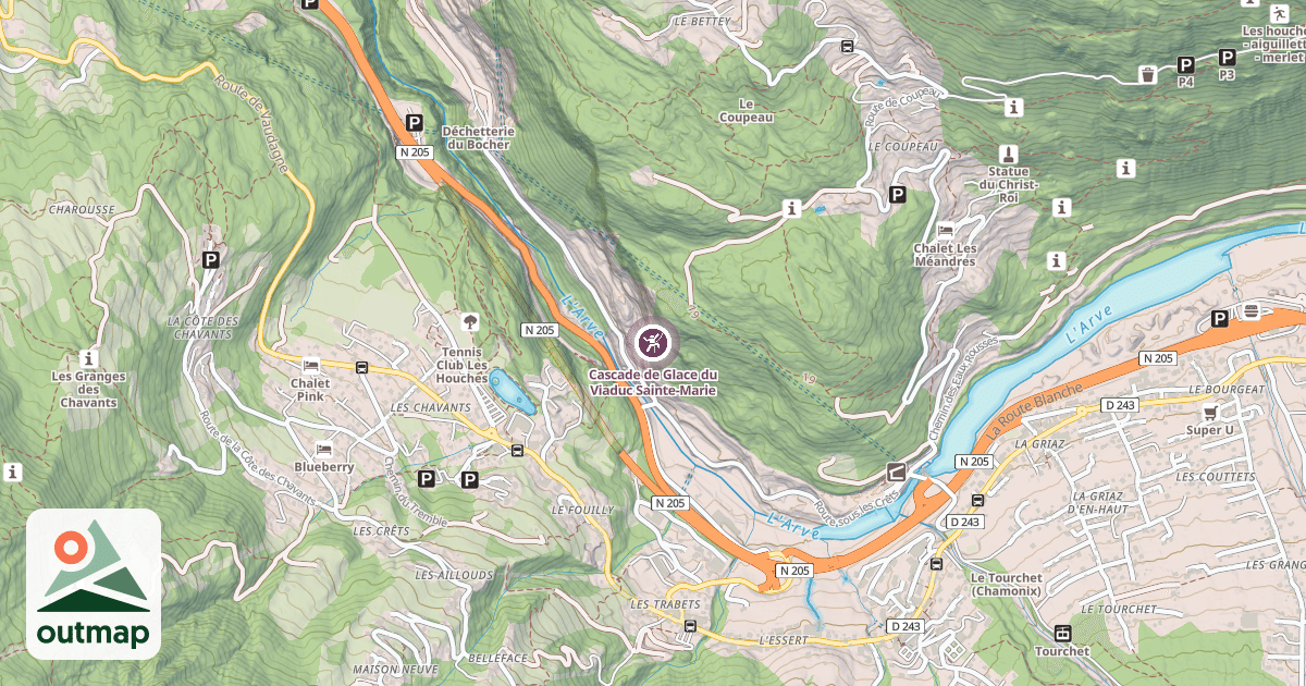 Map of Cascade de Glace du Viaduc Sainte-Marie