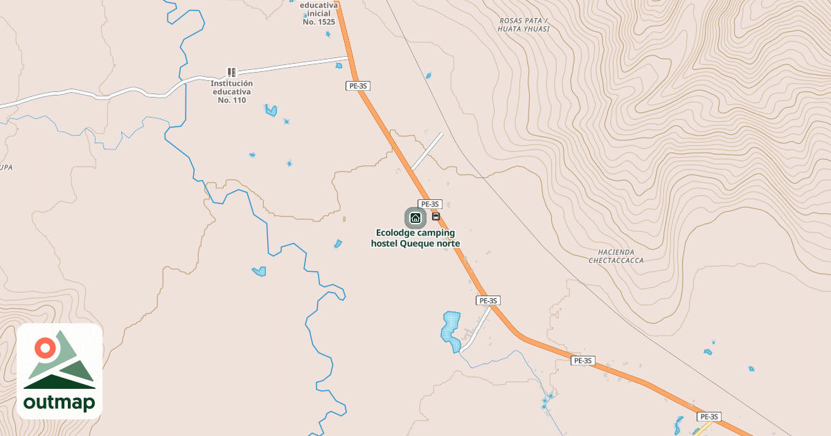 Map of Ecolodge camping hostel Queque norte