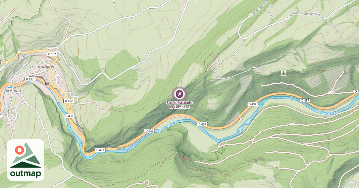 Map of Site d'Escalade la Corchère