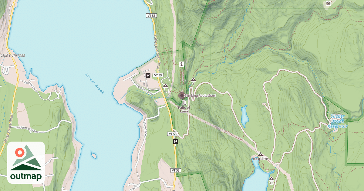 Map of Climbing Route Start