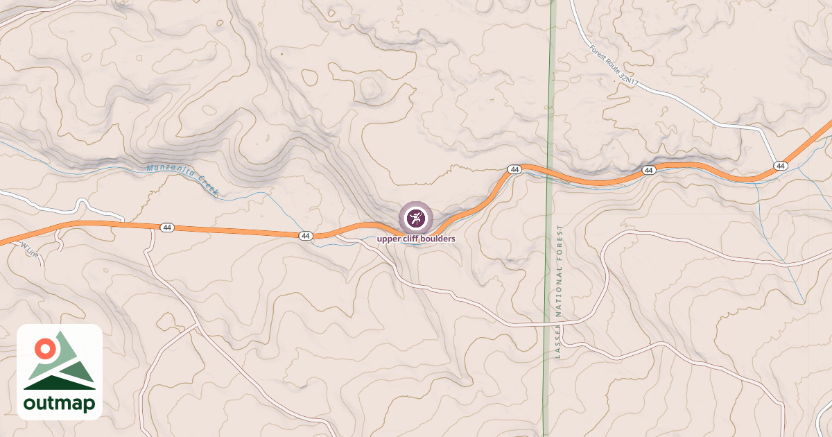 Map of upper cliff boulders