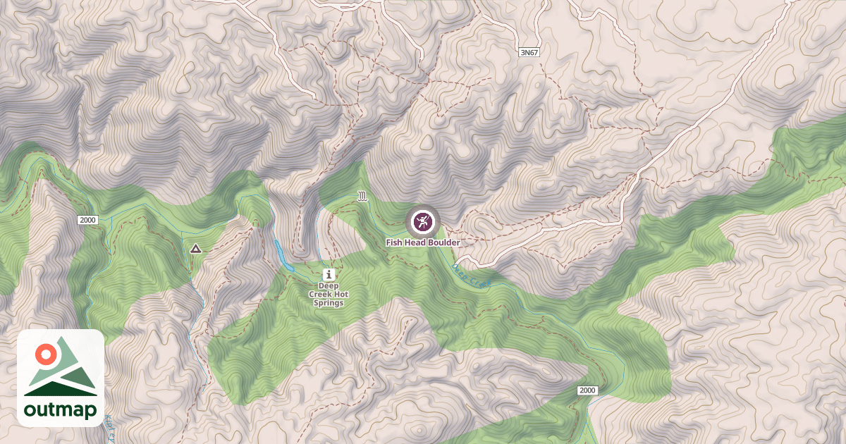 Map of Fish Head Boulder