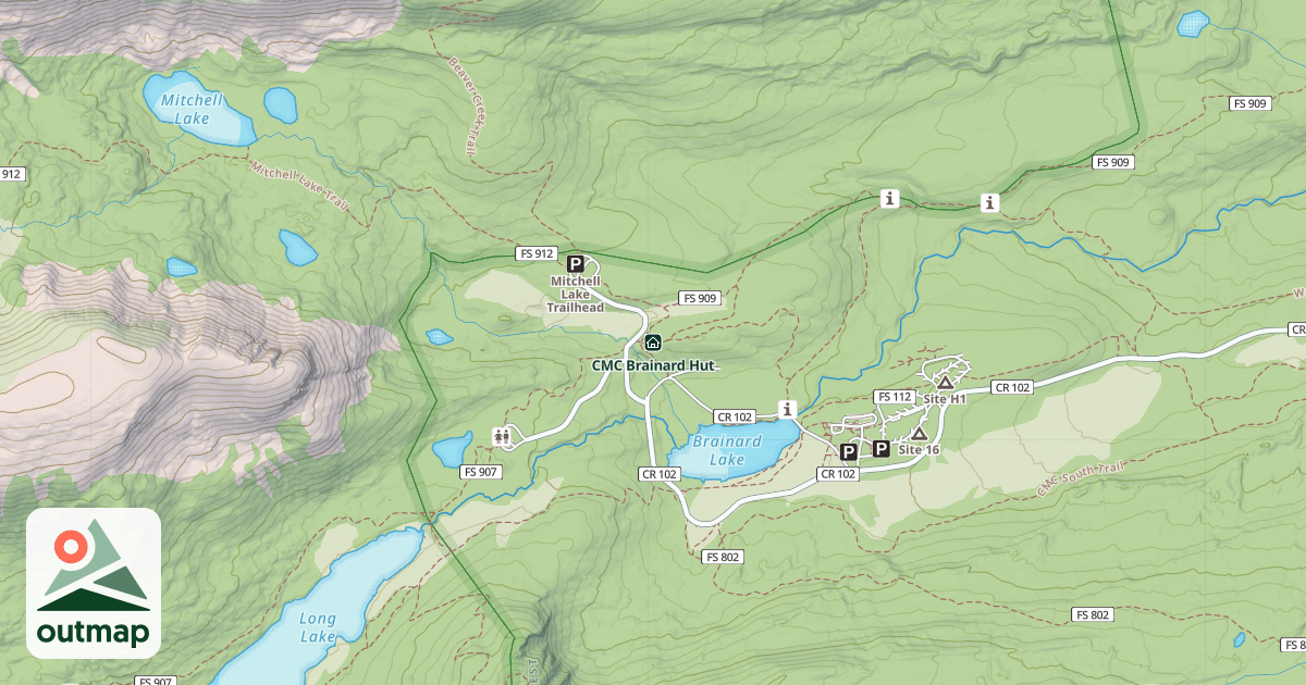 Map of CMC Brainard Hut