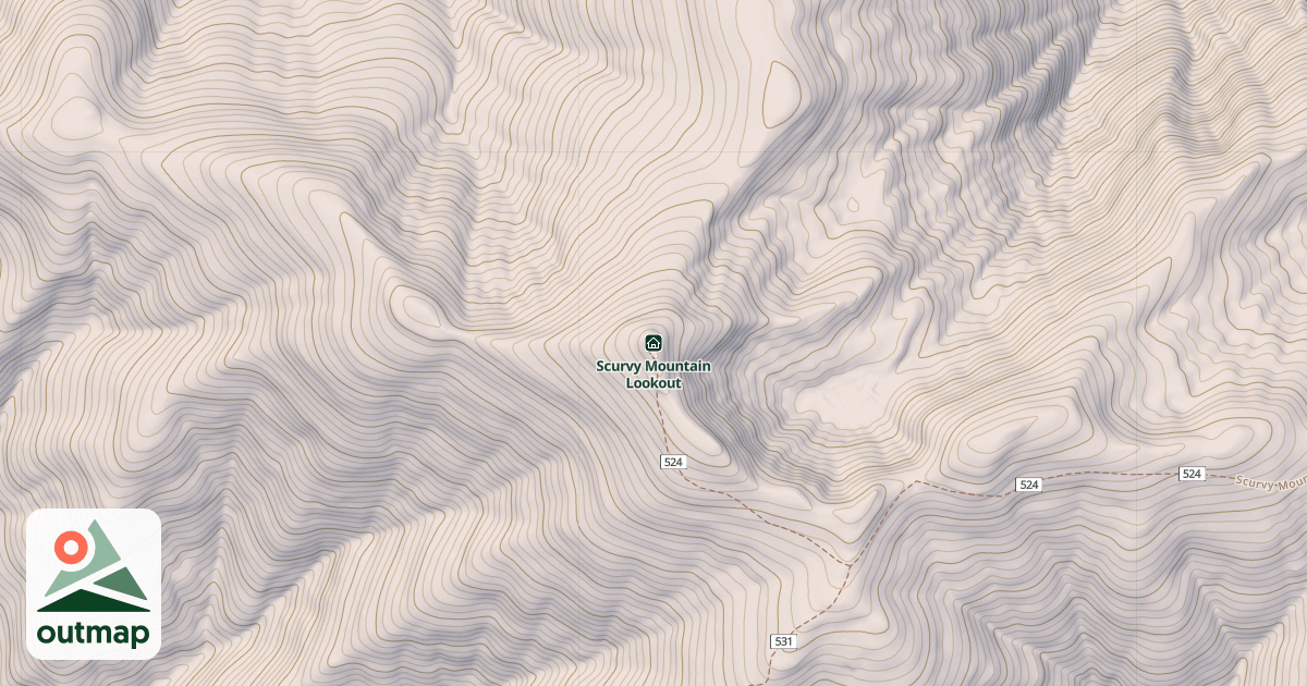 Map of Scurvy Mountain Lookout