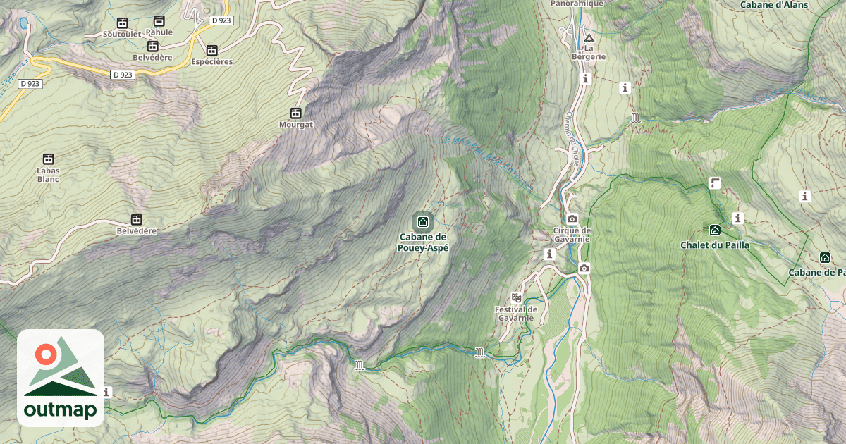Map of Cabane de Pouey-Aspé