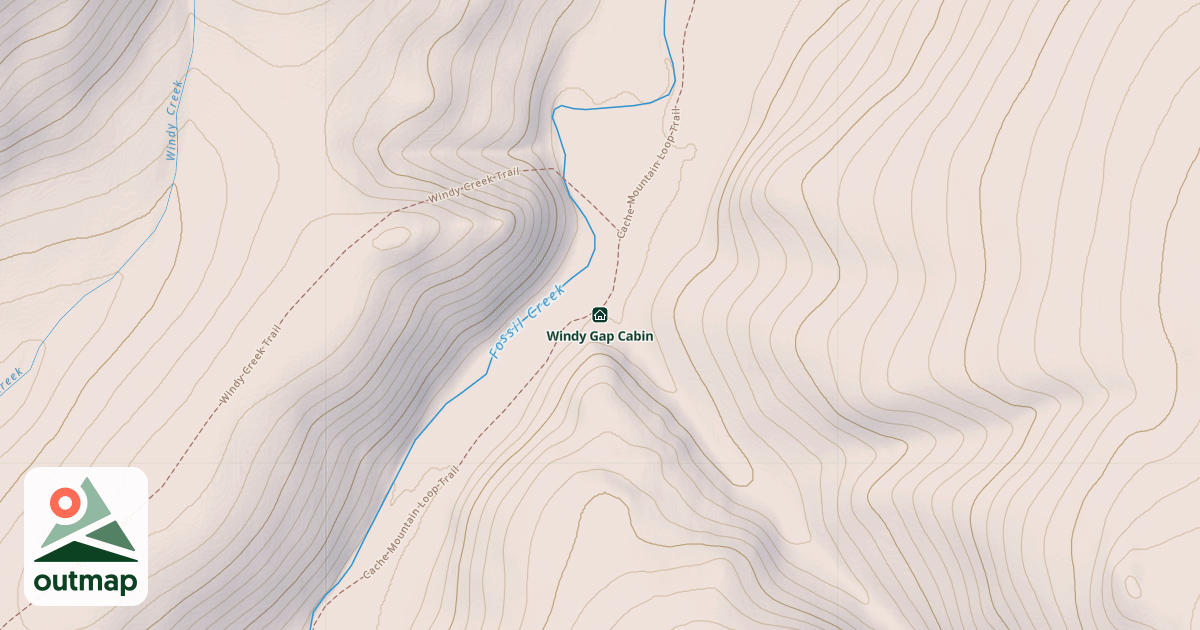 Map of Windy Gap Cabin