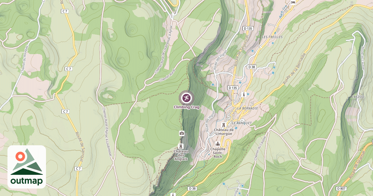 Map of Climbing Crag