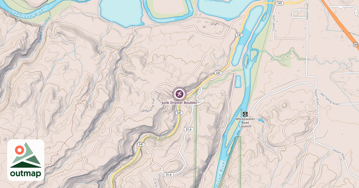 Map of Junk Drawer Boulder