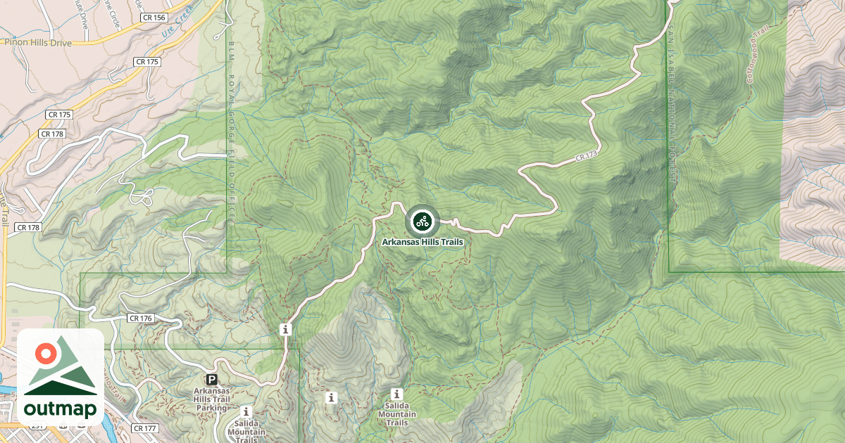 Map of Arkansas Hills Trails
