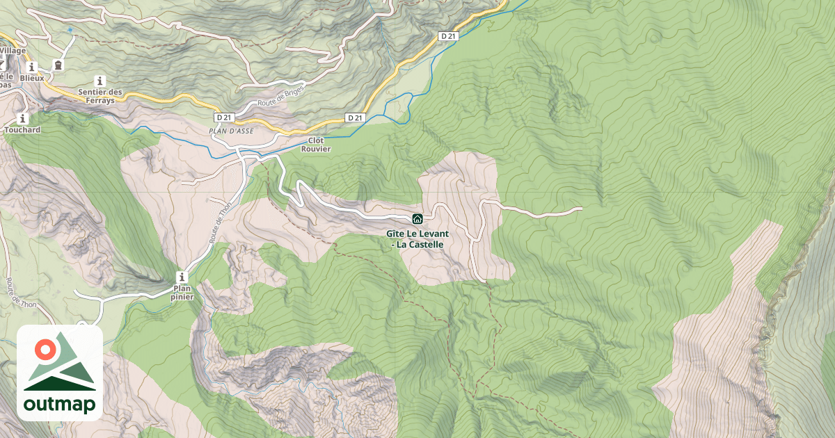 Map of Gîte Le Levant - La Castelle