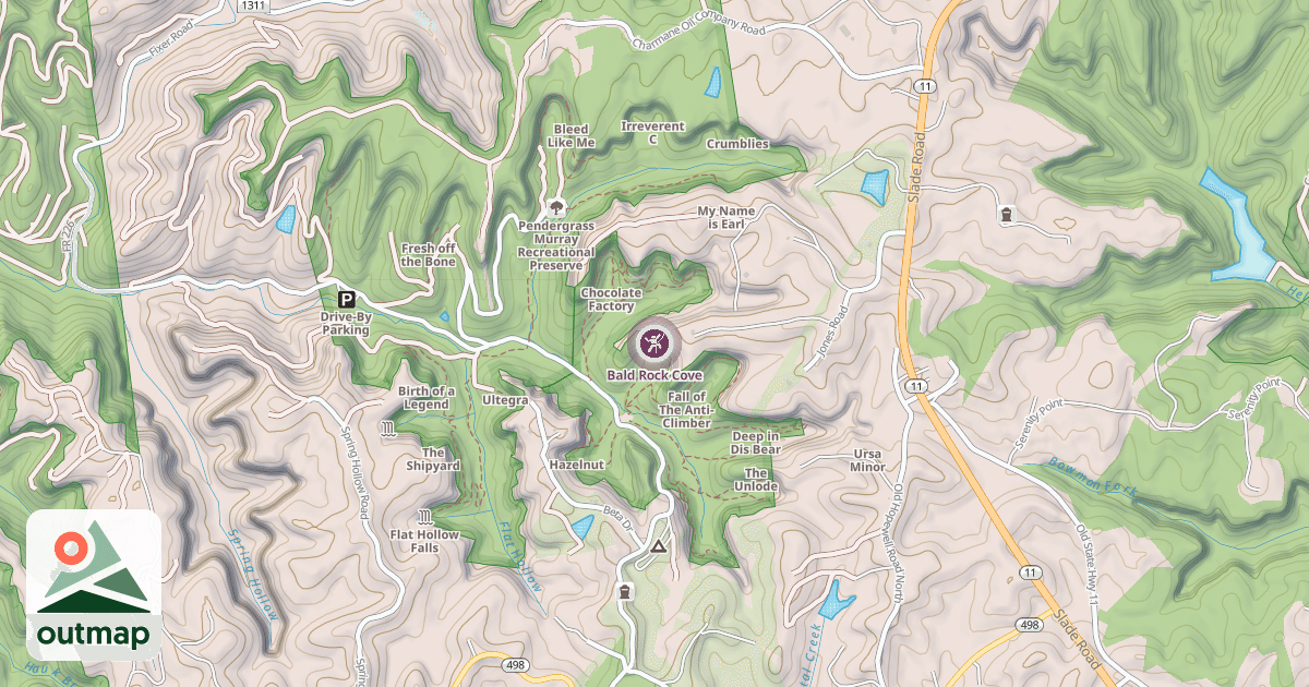 Map of Bald Rock Cove