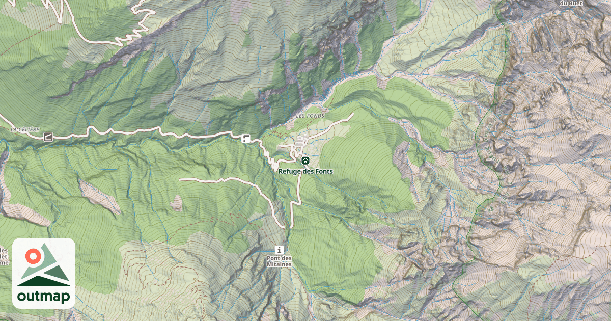 Map of Refuge des Fonts