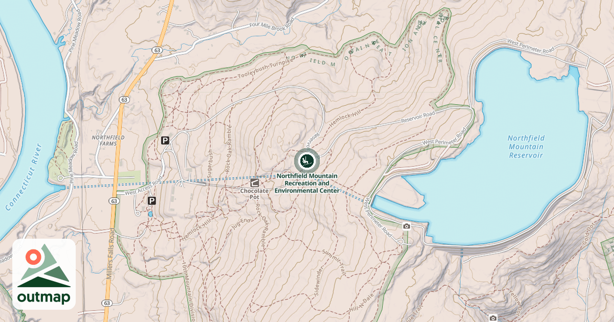 Map of Northfield Mountain Recreation and Environmental Center