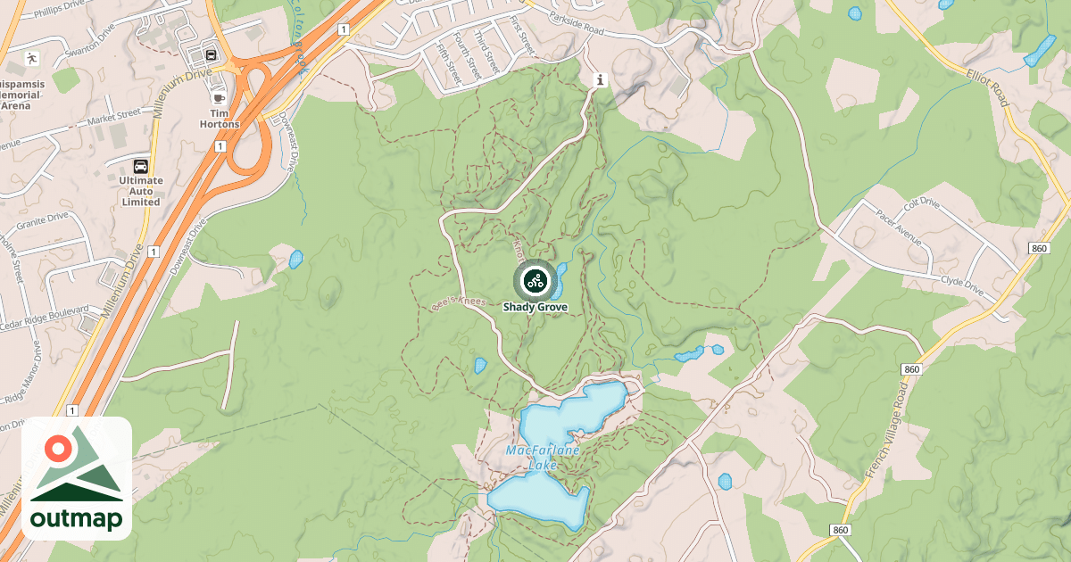 Map of Shady Grove