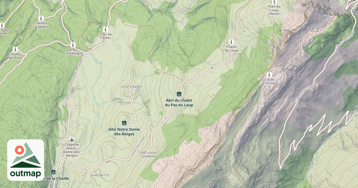 Map of Abri du chalet du Pas du Loup
