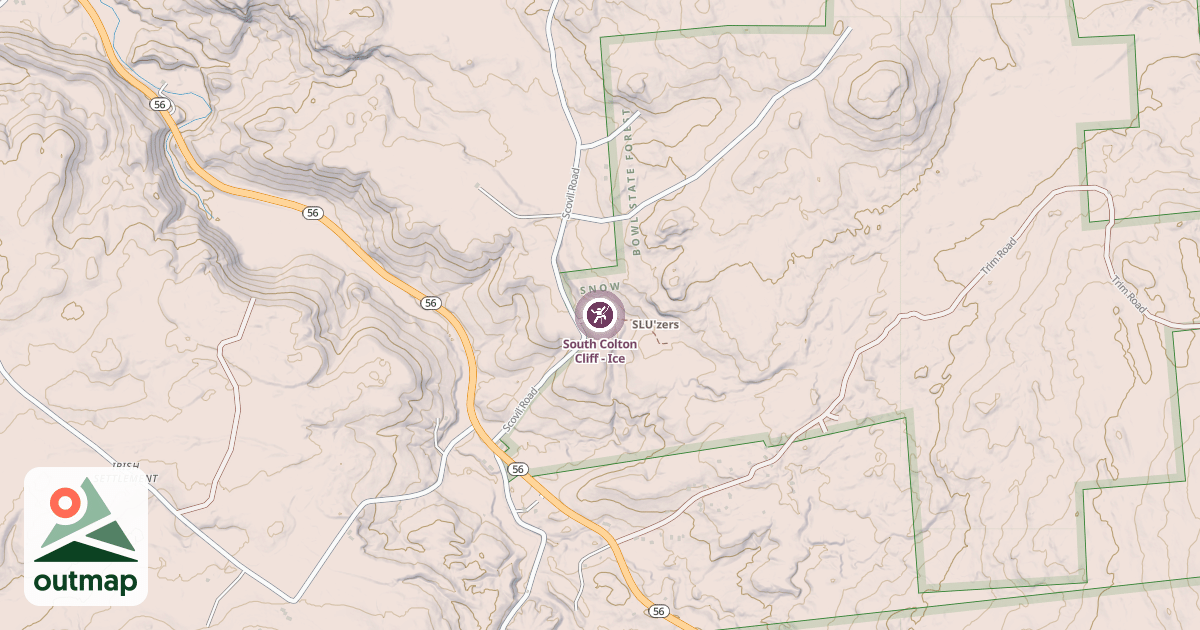 Map of South Colton Cliff - Ice