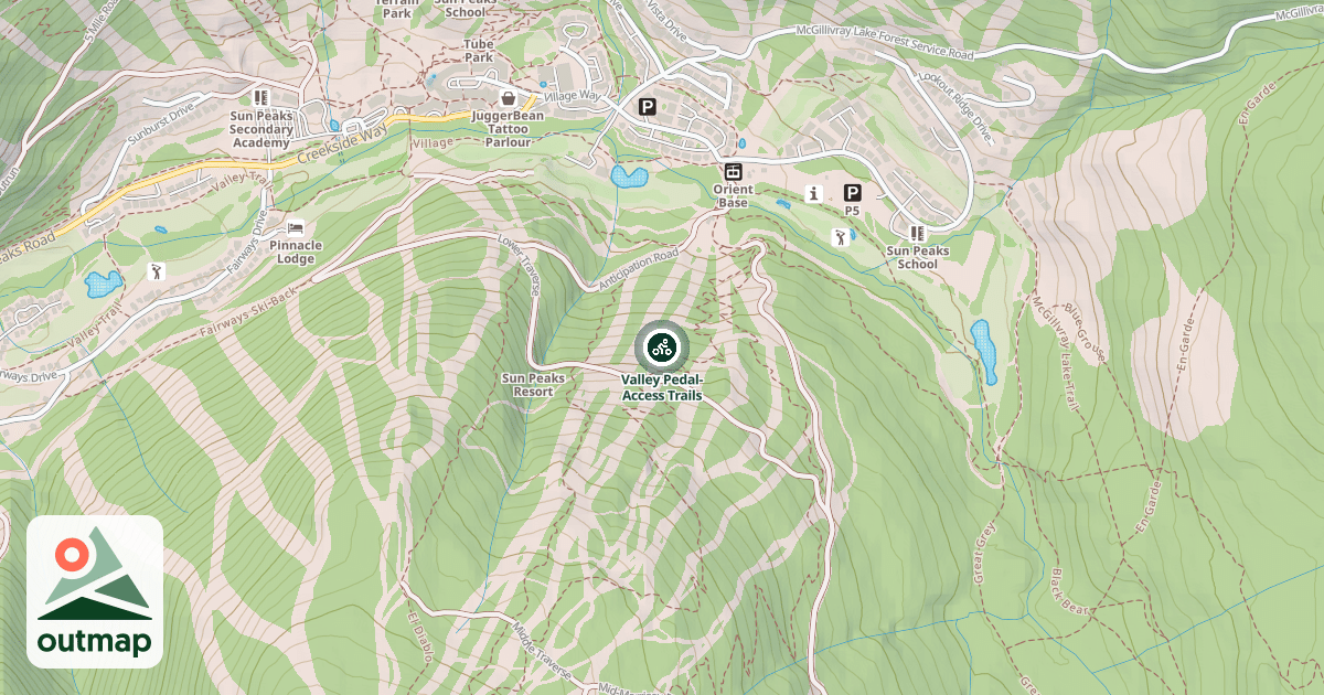 Map of Valley Pedal-Access Trails