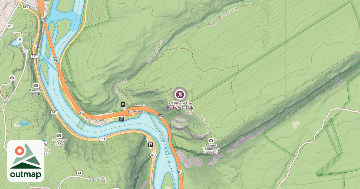 Map of a. "Where the Rocks At?" Slab