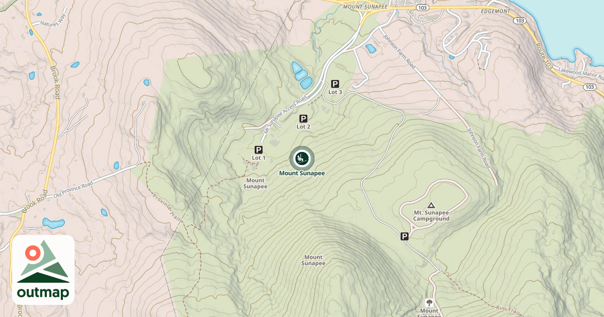 Map of Mount Sunapee